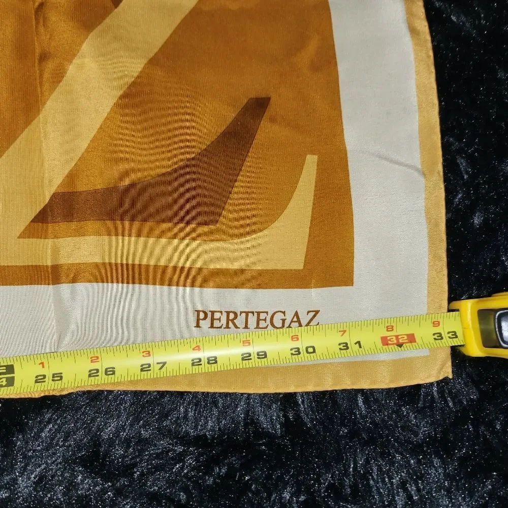 Pertegaz Silk Gold and White Scarf